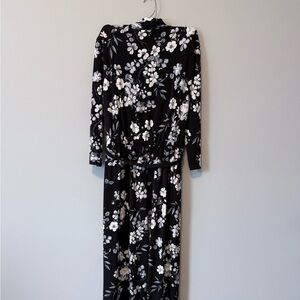 Floral Black and White Maxi Jumpsuit Calvin Klein - Size 8
